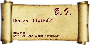 Borsos Ildikó névjegykártya
